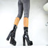 Stylish Premium Women's Ankle Boots with Mega XXL Platform High Heels - Black and Blue Patent Finish
